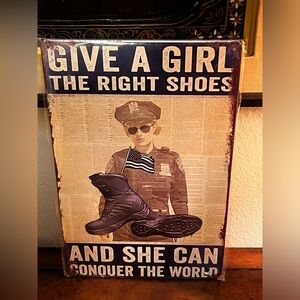 Vintage look tin graphic poster-Fun-Conversational piece accent any room-New